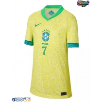 Ženski Nogometni dresi Brazilija Vinicius Junior #7 Domači Copa America 2024 Kratek Rokav